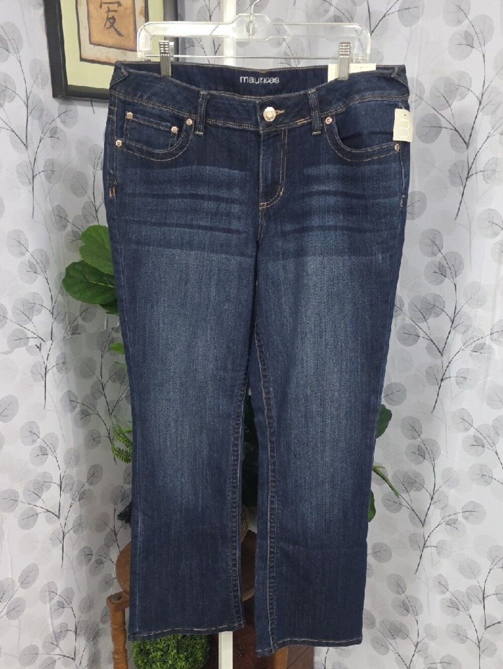 Maurices Dark Indigo Boot Cut Jeans- 14 Short - Picture 3 of 8